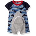 thumbnail image 1 of Ensemble de Jeu une Pièce Raglan à Manches Courtes Camouflage Requin pour Garçons, Bleu, 9-12 Mois, 1 of 2