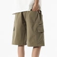 thumbnail image 5 of TEAJOPSUU Men's Cargo Shorts Plus Size Casual Elastic Waist Drawstring Quick Dry Gym Beach Sports Shorts with Pockets F-Green, 5 of 6