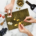 thumbnail image 5 of Chevron Cutting Board, Zigzag Chevron V-Shaped Motif Medieval Heraldry on Wood Style Background, Decorative Tempered Glass Cutting and Serving Board, Small Size, Pale Brown, by Ambesonne, 5 of 5
