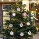 thumbnail image 4 of pstuiky Adornos para árbol de Navidad con purpurina encaje copos de nieve corazones mariposas colgantes adornos navideños., 4 of 6