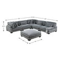 thumbnail image 6 of Lexicon Traverse 6-Piece Corduroy Modular Sectional with Ottoman in Gray, 6 of 8