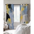 thumbnail image 4 of Abstract Geometric Blackout Curtains for Bedroom Living Room Darkening Curtains 54 Inch Long Simple Oil Painting Color Blocks Short Curtain for Small Window Treatment Grommet Drapes 42"x54"x2, 4 of 9