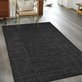 thumbnail image 4 of Black 3x5 Area Rugs, Farmhouse Burlap Solid Black Color Modern Linen Texture Non-Skid Rubber Backing Large Rectangle Rugs - Living Room Bedroom Home Office, Indoor Floor Mat Carpets Washable Rug, 4 of 9