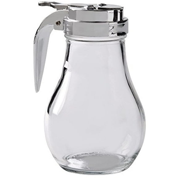 Great Credentials Glass Syrup Dispenser with Cast Zinc Top, 14-Ounce (1, 14 oz)