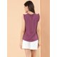 thumbnail image 5 of Blusa elegante Allegra K Sin mangas Vintage 1950 Morado oscuro L, 5 of 6