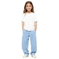 thumbnail image 6 of Baggy Sweatpants Boys Straight Leg Open Bottom Sweatpants with Pockets Teens Loose Fit Elastic Waist Sweat Pants 3-15Y, Light Blue, 6 of 9