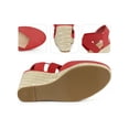 thumbnail image 2 of BLISSFUL STEP Sandales à Talon Compensé Espadrille à Bout Fermé à Brides Croisées pour Femmes Rouge 7,5, 2 of 5