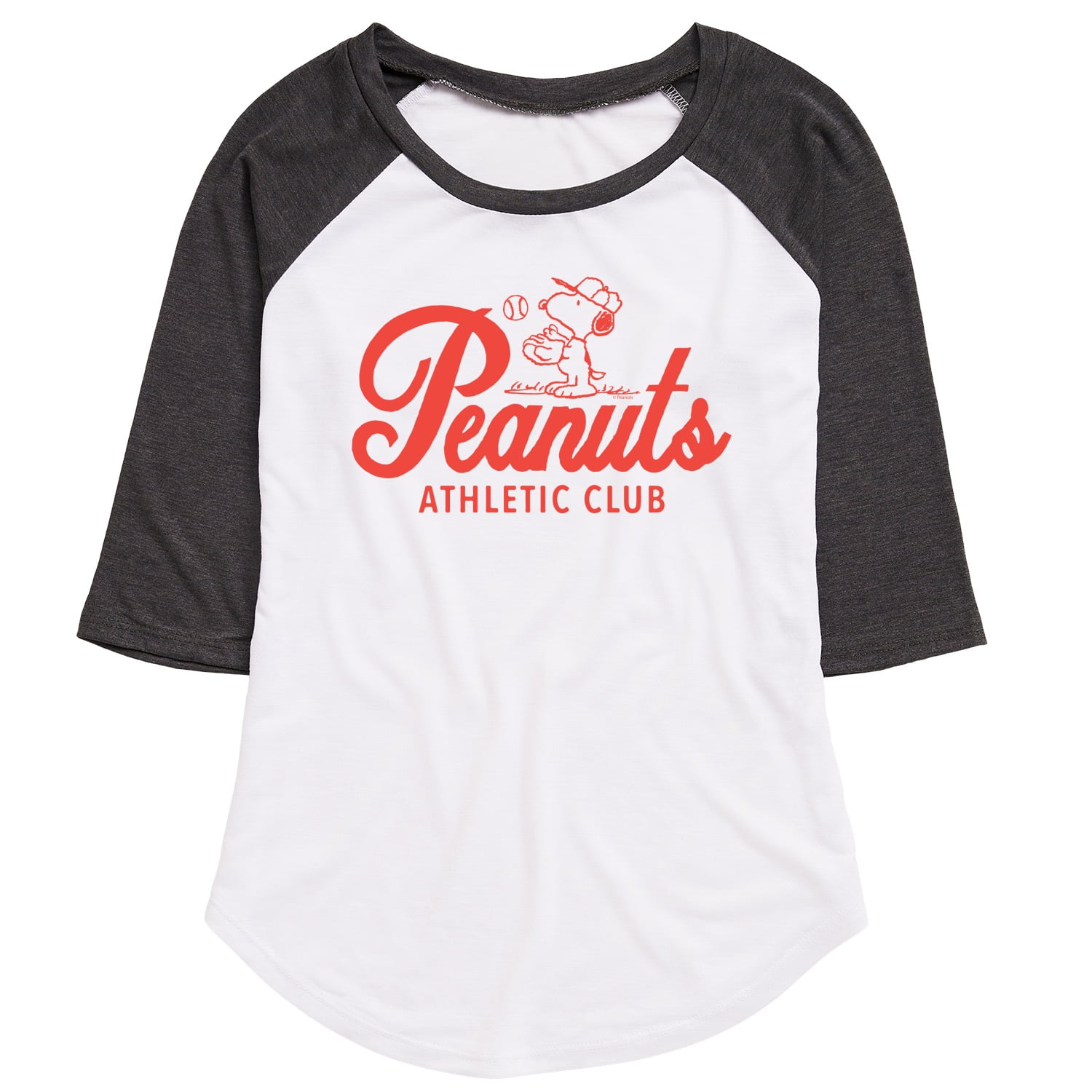 Peanuts Athletic Club Baseball Juniors Raglan Graphic TShirt