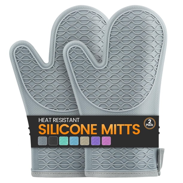 Manoplas De Horno De Silicona Resistentes Al Calor 2 Manoplas De Horno Con Forro De Algodón Suave Guante De Horno Con Agarre Antideslizante Impermeable Manoplas De Cocina Para Barbacoa Hornear Cocinar