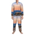 thumbnail image 3 of Hirioo Lighthous1 for Men's Pajama Sets 2 Piece Pjs Men's Long-Sleeved Pajama Set Button Down Sleepwear,S-XXL-Small, 3 of 7