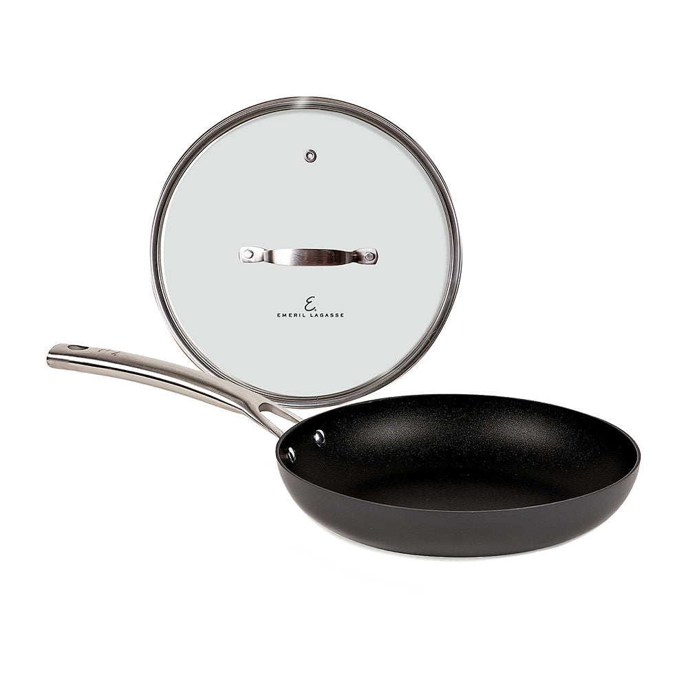 Refurbished Emeril Lagasse Forever Pans Pro 12" Fry Pan with Lid Black
