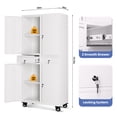 thumbnail image 2 of Heavy Duty 73'' Metal File Cabinet for Office & Workshop, 2 Drawers, Locking Doors, Adjustable Shelves, Mobile Wheels, Secure Steel Storage Cabinet, 2 of 7