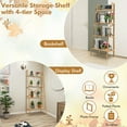thumbnail image 3 of Barara King Bookcase, Storage Display Open Bookshelf,58 Inch 4-Tier Bamboo Ladder Bookshelf-Natural, 3 of 10