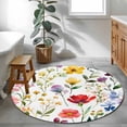 thumbnail image 4 of Area Rug 36in, Farm Country Spring Colorful Flower Floor Carpet Living Room Rug, Watercolor Botanical Non-Slip Welcome Mat Indoor Rugs for Bedroom Dining Room, 4 of 9