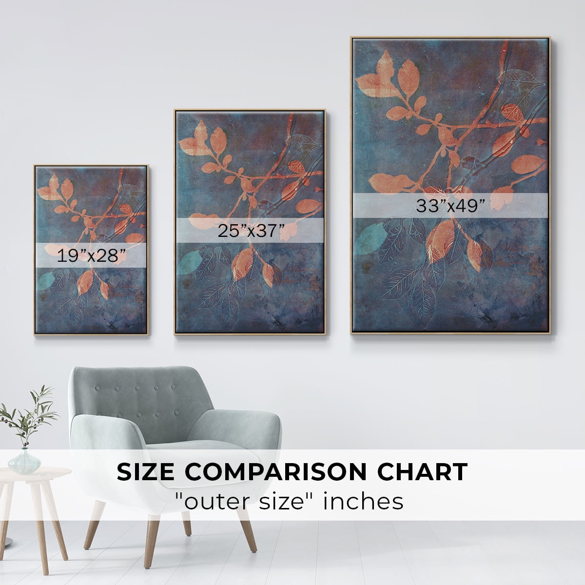 Branching Out XVIII Framed Premium Gallery Wrapped Canvas - Ready to Hang - 17 x 25 - Natural Wood Floating Frame
