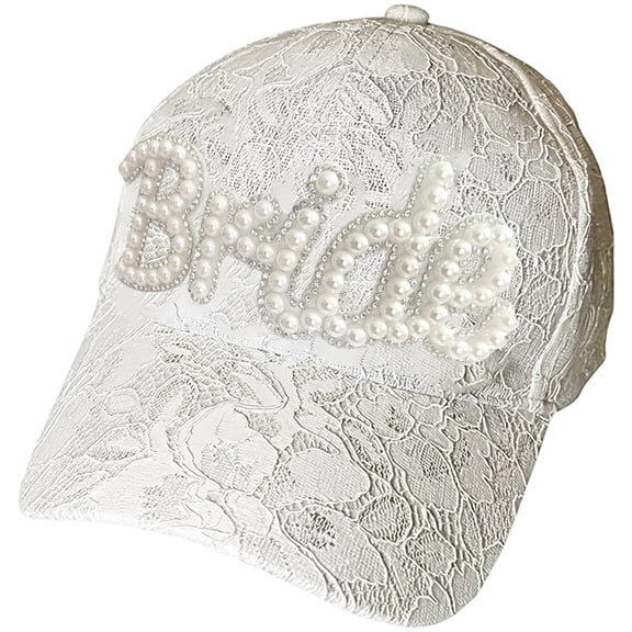 Jiibva Bride Baseball Hat, Bachelorette Party Lace Baseball Cap Beach Hats for Women Cute Hats for Bridesmaids Bride to Be Gift Engagement Party Supplies
