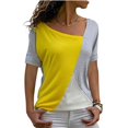 thumbnail image 2 of Blusa de manga corta con cuello en V para mujer, cómoda, informal, de manga corta Pompotops hkajfhjk465746, 2 of 5