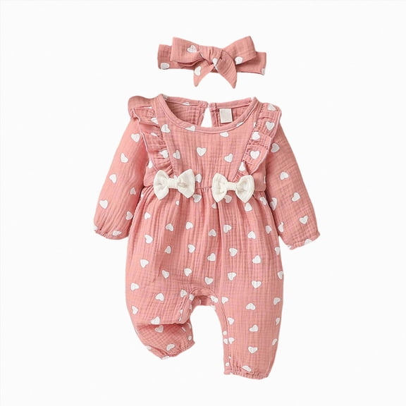 0-1 Months Newborn Baby Girls Long Sleeved Bodysuits Outdoor Bodysuit Sleep & Play Bodysuit
