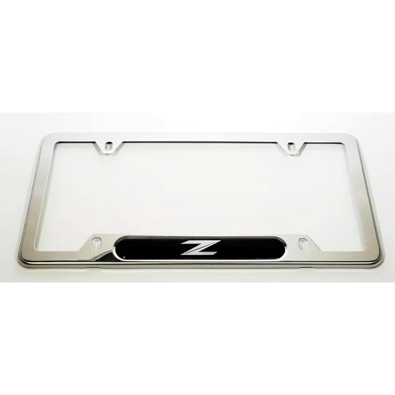 Z License Plate Frame Cover Holder Sport Screws Caps Stainless Steel Compatible with Nissan (1x Silver)