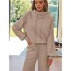 thumbnail image 5 of Conjuntos Deportivos de Dos Piezas para Mujer, Ideales para Otoño. Incluyen Sudadera con Cordón Ajustable y Pantalón Deportivo de Pierna . Caqui L, 5 of 10