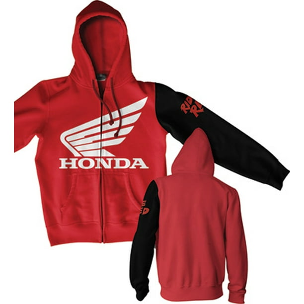 D COR Honda Stamp Zip Hoody Red/Black Lg 80-201-3 - Walmart.com