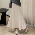 thumbnail image 4 of Quixlent Maxi Skirt High Waist Solid Color Breathable Comfortable Large Hem Design Long Skirt Fashion Accessories, 4 of 8
