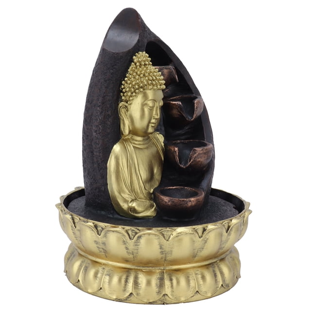 Adornos de fuente de resina, estatua de Buda de resina, adorno de agua para el hogar, fuente de mesa, rendimiento confiable