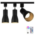 thumbnail image 1 of FSLiving Adjustable Angle H-Type Track Pendant Light RGB LED Bulb Remote Control Black Metal Lamp Dimmable Timing Energy-saving Modern Lighting Fixtures for Kitchen Sink Loft Bar Store - Set of 3, 1 of 7