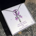 thumbnail image 3 of Fibromyalgia Awareness - Artisan Cross Necklace - Gift Box & Message Card, 3 of 5