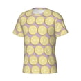 thumbnail image 3 of Yiaed Yellow Lemon Slices Print Mens Short Sleeve Tight Fit T-Shirt, Crewneck Casual Tee-Small, 3 of 5