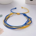 thumbnail image 5 of JUNTEX Yellow Blue Glag Bracelet Wrist Handmade Braided Blue and Yellow Rope Bracelets, 5 of 18