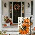 thumbnail image 3 of Hello Fall Garden Flag 12x18 Inch Double Sided Outside, Autumn Harvest Pumpkins Seasonal Holiday Small Yard Outdoor Decoration, 3 of 6