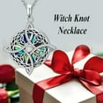 thumbnail image 4 of JKR Witch Knot Necklace Evil Eye/Star of David/Cross/Lotus/Witch Knot/Key of Abalone Shell Necklace 925 Sterling Silver Religious Hand of Fatima Jewelry Gifts for Women Her, 4 of 6