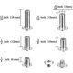 thumbnail image 1 of Juego surtido de 80 tornillos, 5 tama?os, poste de cabeza cruzada redonda de Metal, perilla de tornillos Chicago para decoración de cuero Diy, encuadernación Banban XianweiShao  1327534384529, 1 of 1