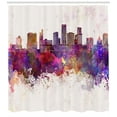 thumbnail image 3 of Ambesonne Minnesota Shower Curtain, Grunge Splashes Cityview, 69"Wx84"L, Multicolor, 3 of 3