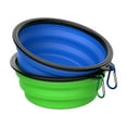 thumbnail image 2 of Collapsible Dog Bowls for travel, Tekcoo 2 Pack Portable Dog Water Bowls for Dog Cats Pet Foldable Feeding Watering Dishes with Carabinerfor Traveling Hiking Walking Camping, Medium, Blue + Green, 2 of 9