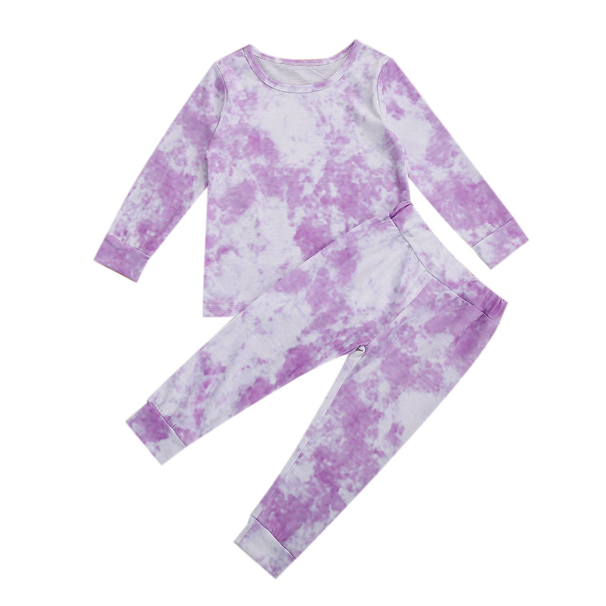 Kids Toddler Baby Girl Boy Tie Dye Outfit Clothes Two Piece Pajamas Lounge Set Sleepwear Homewear Casual Clothing 