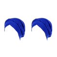 thumbnail image 1 of ZLight Turban Breathable Assorted Colors Single Layer Elastic Comfortable Polyester Head Scarf Wraps Hair Bonnet for Women Sapphire blue Standard 2Set, 1 of 6