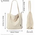 thumbnail image 2 of Bolso de pana con cremallera, impermeable, para mujer, con bolsillos y compartimentos, de gran capacidad, para el hombro., 2 of 5