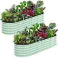 thumbnail image 2 of GloryStar 8x2x1.5ft Large Outdoor Planter Boxes Kit, Galvanized Steel Raised Garden Bed with Open-Ended Base Design, Elevated Planter for Outdoor Plants, Durable Raised Bed for Gardening Green, 2 of 9