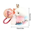 thumbnail image 2 of Fwttom Model Handmades Soft Bunny Pompom Charmss Bunny Car Key Chain Pendant Everlasting Flower, 2 of 5