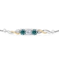 thumbnail image 2 of Gem Stone King 925 Sterling Silver and 10K Yellow Gold White Lab Grown Diamond Tennis Bracelet for Women (1.52 Cttw, Gemstone April Birthstone, Fully Adjustable up to 9 inch), 2 of 4