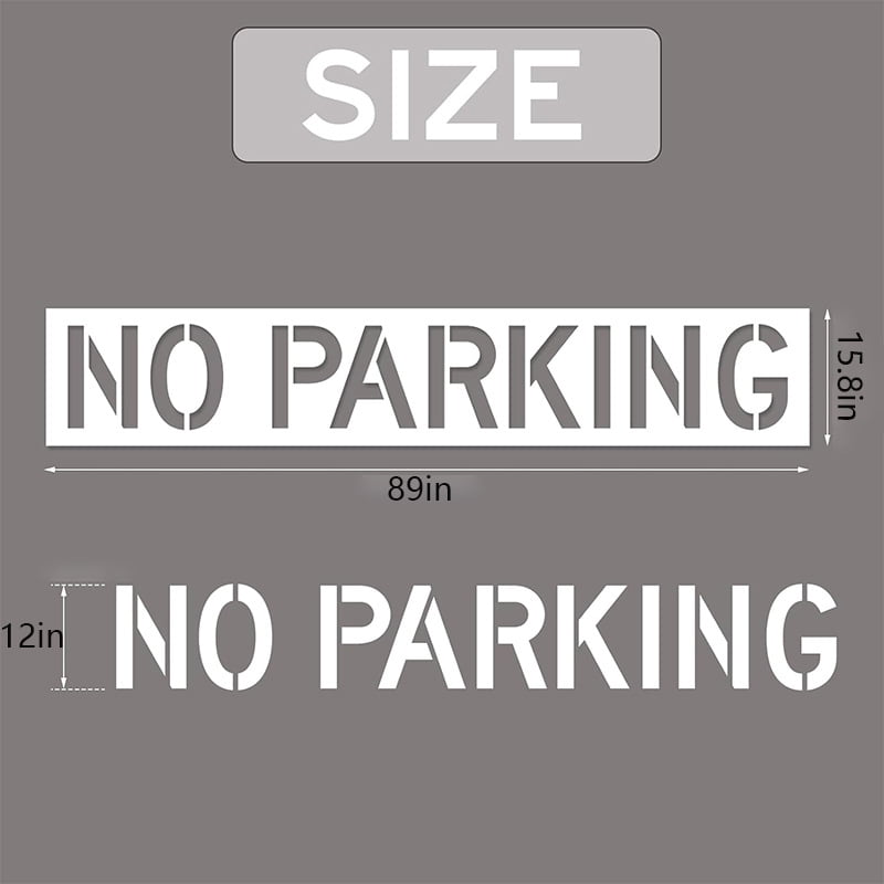 Reusable Fire Lane Stencil Template, 12" Tall Letters Silicone Stencil for Parking Lot, Pavement, and Asphalt, Durable No-Parking Stencil for Safety Marking