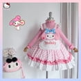thumbnail image 1 of Sanrioed Anime Kid Girl Dress Plush Kuromi Melody Lolita Kawaii Sweater Skirt Thickening Autumn Winter Princess Role Play Dress, 1 of 5