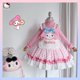 thumbnail image 1 of Sanrioed Anime Kid Girl Dress Plush Kuromi Melody Lolita Kawaii Sweater Skirt Thickening Autumn Winter Princess Role Play Dress, 1 of 5