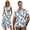 Blue Palm Leaf, variant on Couples Outfits Matching Sets Summer Button-Down Shirt for Men Blue Palm Leaf Polyester Workwear and Summer Hawaiian Sundress Size 5XL Women's Round Neck Dress