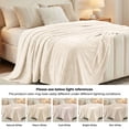 thumbnail image 5 of Superior Alaska Diamond Fleece Blanket 90" x 90", Lightweight Soft Bed Blankets, Full Size, Cream, 5 of 9