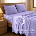 thumbnail image 3 of Lux Decor&nbsp;Twin&nbsp;Bed Sheets - 4 Piece Ultra-Soft Microfiber&nbsp;Sheets Set, Deep Pocket Fitted Sheet, Flat Sheet & 2 Pillowcases, Breathable Hotel Luxury, OEKO-TEX Certified, Lavender, 3 of 10
