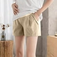 thumbnail image 2 of ZACPNCV Maternity Active Shorts with Pockets Drawstring Pregnancy Women's Casual Short Khaki S, 2 of 6