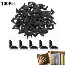 Tutuviw 100Pcs Metal Book Corner Protectors, Notebook Cover Book Protector, Iron Book Corners Paperback, File Folder Corner Decorative Protector for Scrapbook Album Menu (0.5", Black)